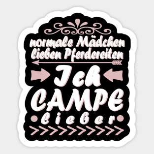 Campen Mädchen Sprüche Geschenk Zelten Sticker